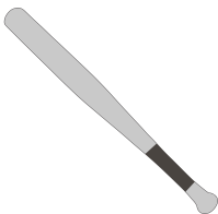 Grey baseball bat with light gray handle
