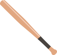 Brown baseball bat with light gray handle