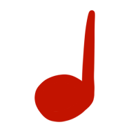 빨간음표음악아이콘뮤직심볼디자인