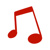 빨간쌍음표변형음악아이콘뮤직심볼디자인