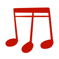 빨간 세음표 음악아이콘 뮤직 심볼디자인