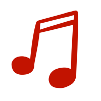 빨간쌍음표음악아이콘뮤직심볼디자인