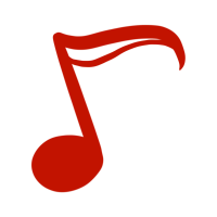 빨간음표 꼬리 두줄 음악아이콘 뮤직 심볼디자인