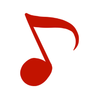빨간음표 변형 음악아이콘 뮤직 심볼 디자인