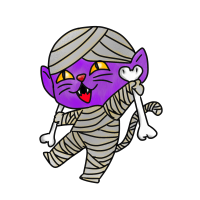 Purple cat mummie.