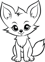 Cute Fox vector illustration - Animal coloring vector design