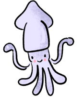 Oceanic Cartoon Character 2D Cute Style squid  Icon