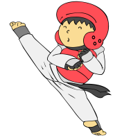 Taekwondo kick action