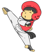 Taekwondo kick action