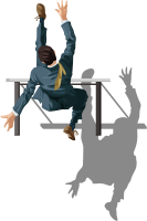 허들을 넘는 직장인 남성