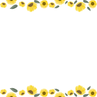 hand drawn sun flower summer floral background and wreath design