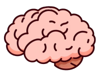 Simple color illustration of the human brain