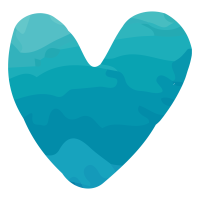 Watercolor touch fluffy heart icon