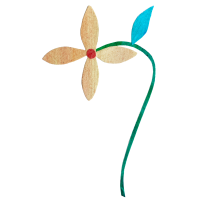 yellow flower with red dot in the middle