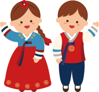 한복입은 소년소녀 인사