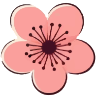 Decoration of plum blossoms, watercolor illustration