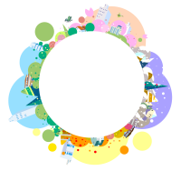 Background illustration of the title back depicting the four seasons