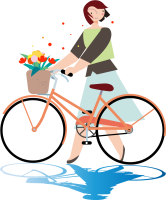 bicycle and woman