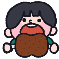 만화 고기를 먹는 사람