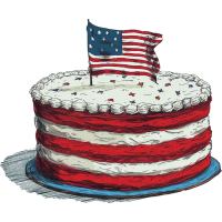 アメリカ国旗ケーキ