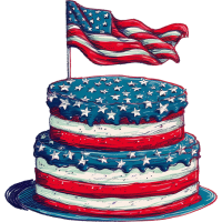 アメリカ国旗ケーキ