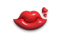 Kiss 3d Elements with heart