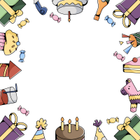 Doodle Birthday Frame Background