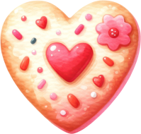 Love Bites Heart Cookie Clipart - Sweet Graphics for Valentine Everyday Crafts