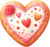Love Bites 2 Heart Cookie Clipart - Sweet Graphics for Valentine Everyday Crafts