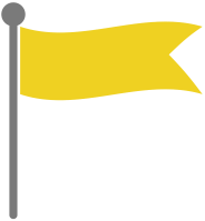 Text frames and icons of flags fluttering in the wind.