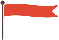 Text frames and icons of flags fluttering in the wind.