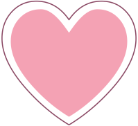 Plump pink heart text frame.