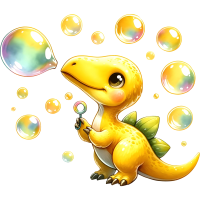 Funny Dinosaurs with a Good Mood, Watercolor Clipart, PNG