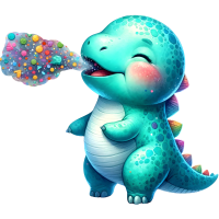 Funny Dinosaurs with a Good Mood, Watercolor Clipart, PNG