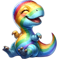 Funny Dinosaurs with a Good Mood, Watercolor Clipart, PNG