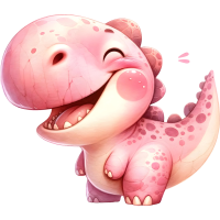 Funny Dinosaurs with a Good Mood, Watercolor Clipart, PNG