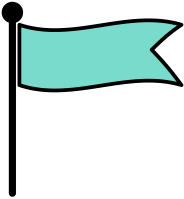 Text frames and icons of flags fluttering in the wind.