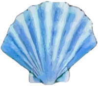 Clip art of scallop shell-watercolor touch
