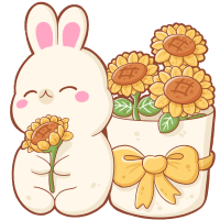 Rabbit with sunflowers
