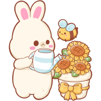 Rabbit with sunflowers