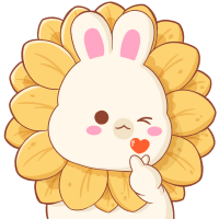 Rabbit with sunflowers