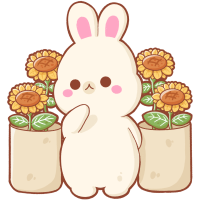 Rabbit with sunflowers