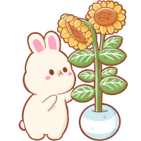 Rabbit with sunflowers