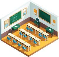 일러스트 학교 교실 강의실 회의실 강당