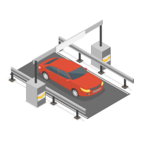 3D Isometric Flat  Illustration of Electronic Tolls. Item 1