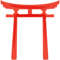The red torii gate of the shrine