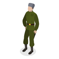 3D Isometric Flat  Set of Military People. Item 7