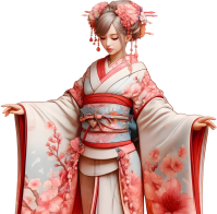 3D girl in Kimono
