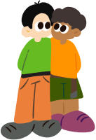 Men shoulder to shoulder