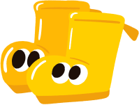 Yellow rain boots